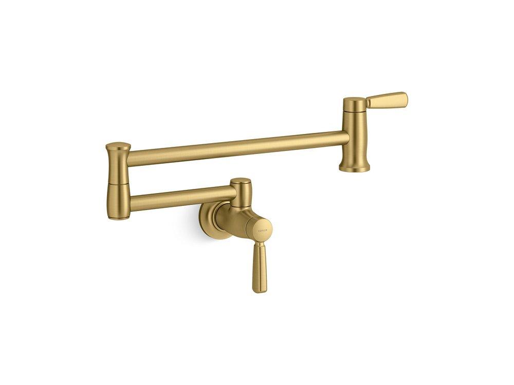 KOHLER Vibrant® Brushed Moderne Brass Wall Mount Pot Filler 