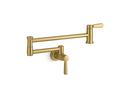 KOHLER Vibrant® Brushed Moderne Brass Wall Mount Pot Filler 