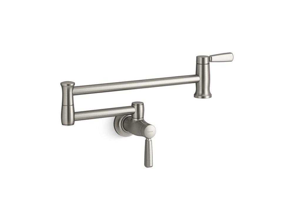 KOHLER Vibrant&reg; Stainless Wall Mount Pot Filler 