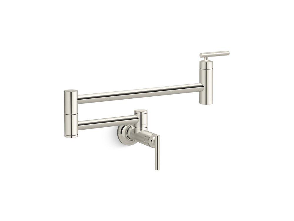 KOHLER Vibrant&reg; Polished Nickel Wall Mount Pot Filler 