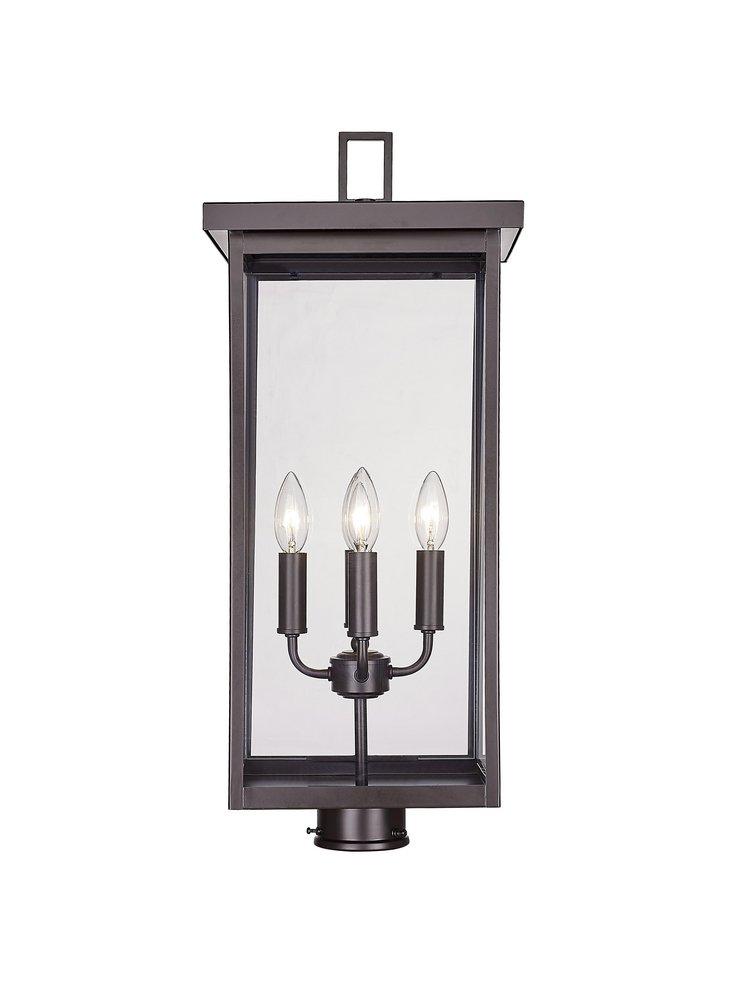 4-Light Outdoor Post Lantern in Powder Coated Bronze 