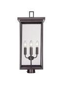 4-Light Outdoor Post Lantern in Powder Coated Bronze 