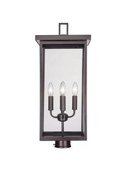 4-Light Outdoor Post Lantern in Powder Coated Bronze
