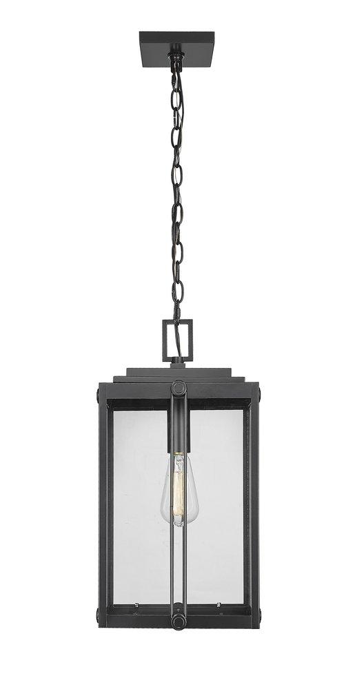 1-Light Outdoor Hanging Lantern Powder Coated Black 