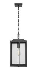 1-Light Outdoor Hanging Lantern Powder Coated Black 
