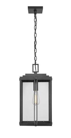 1-Light Outdoor Hanging Lantern Powder Coated Black