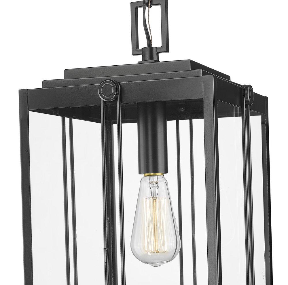 1-Light Outdoor Hanging Lantern Powder Coated Black 