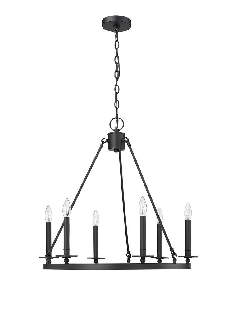 6-Light Chandelier Ceiling Light in Matte Black 