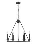 6-Light Chandelier Ceiling Light in Matte Black 