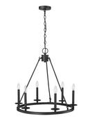 6-Light Chandelier Ceiling Light in Matte Black 