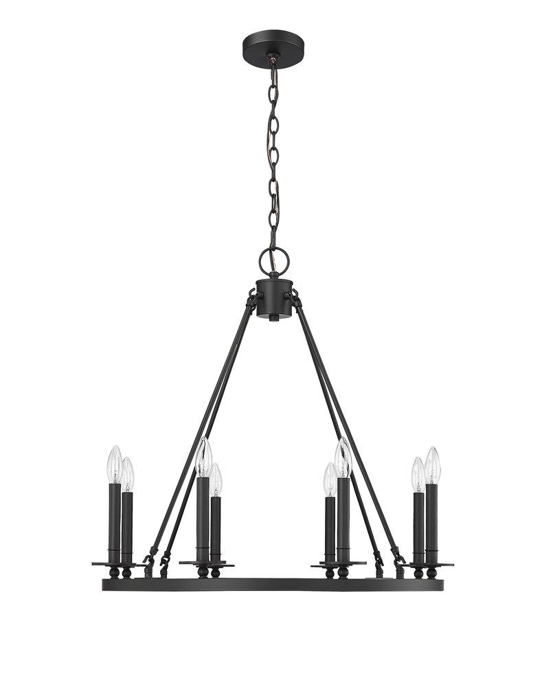 8-Light Chandelier Ceiling Light in Matte Black 
