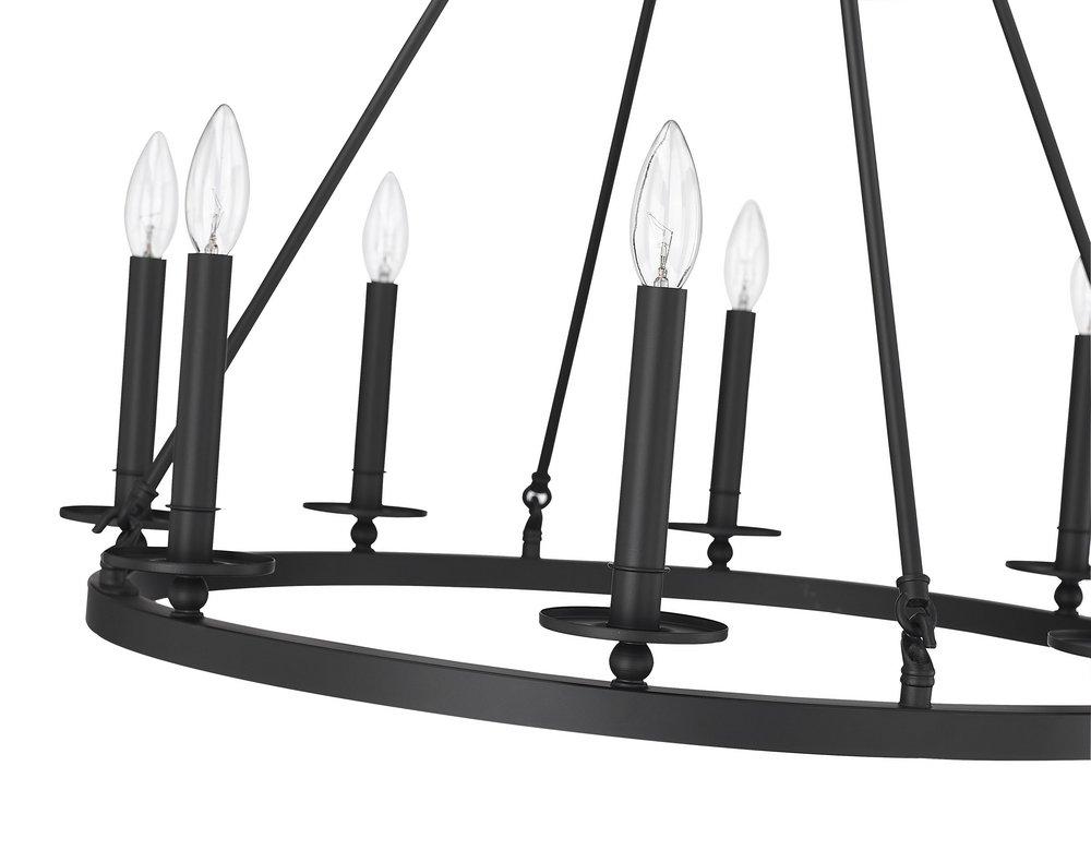 8-Light Chandelier Ceiling Light in Matte Black 