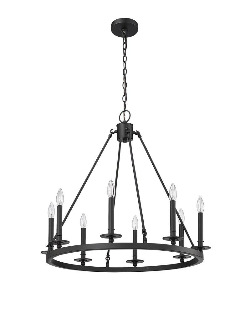 8-Light Chandelier Ceiling Light in Matte Black 