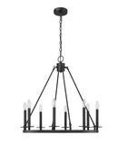 8-Light Chandelier Ceiling Light in Matte Black 