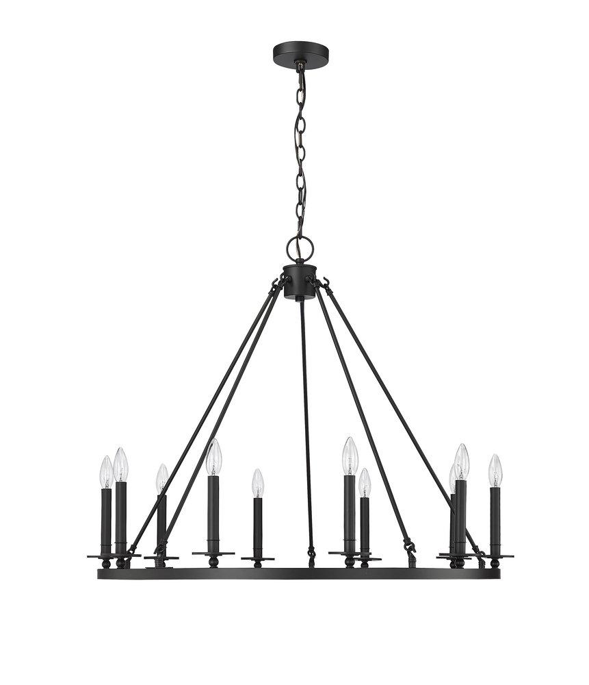 10-Light Chandelier Ceiling Light in Matte Black 