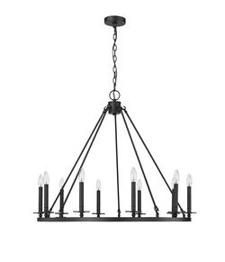 10-Light Chandelier Ceiling Light in Matte Black