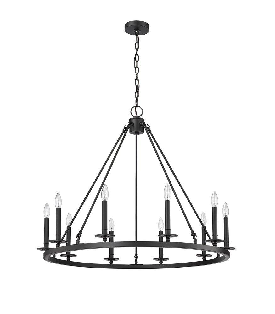 10-Light Chandelier Ceiling Light in Matte Black 