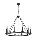10-Light Chandelier Ceiling Light in Matte Black 