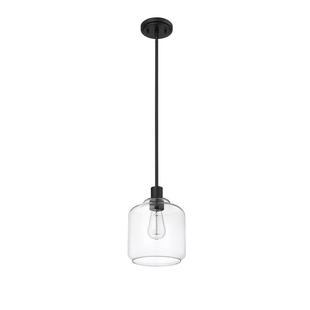 1-Light Mini-Pendant Light in Matte Black 