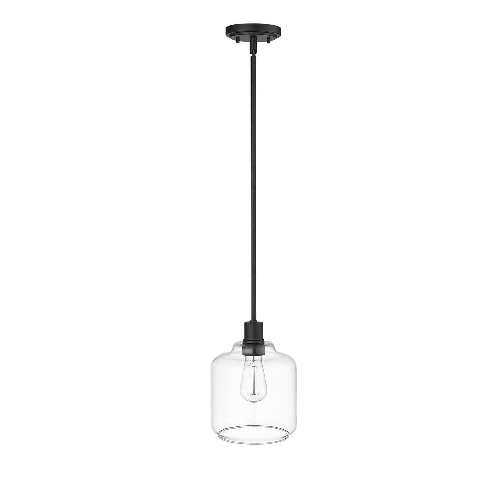 1-Light Mini-Pendant Light in Matte Black 