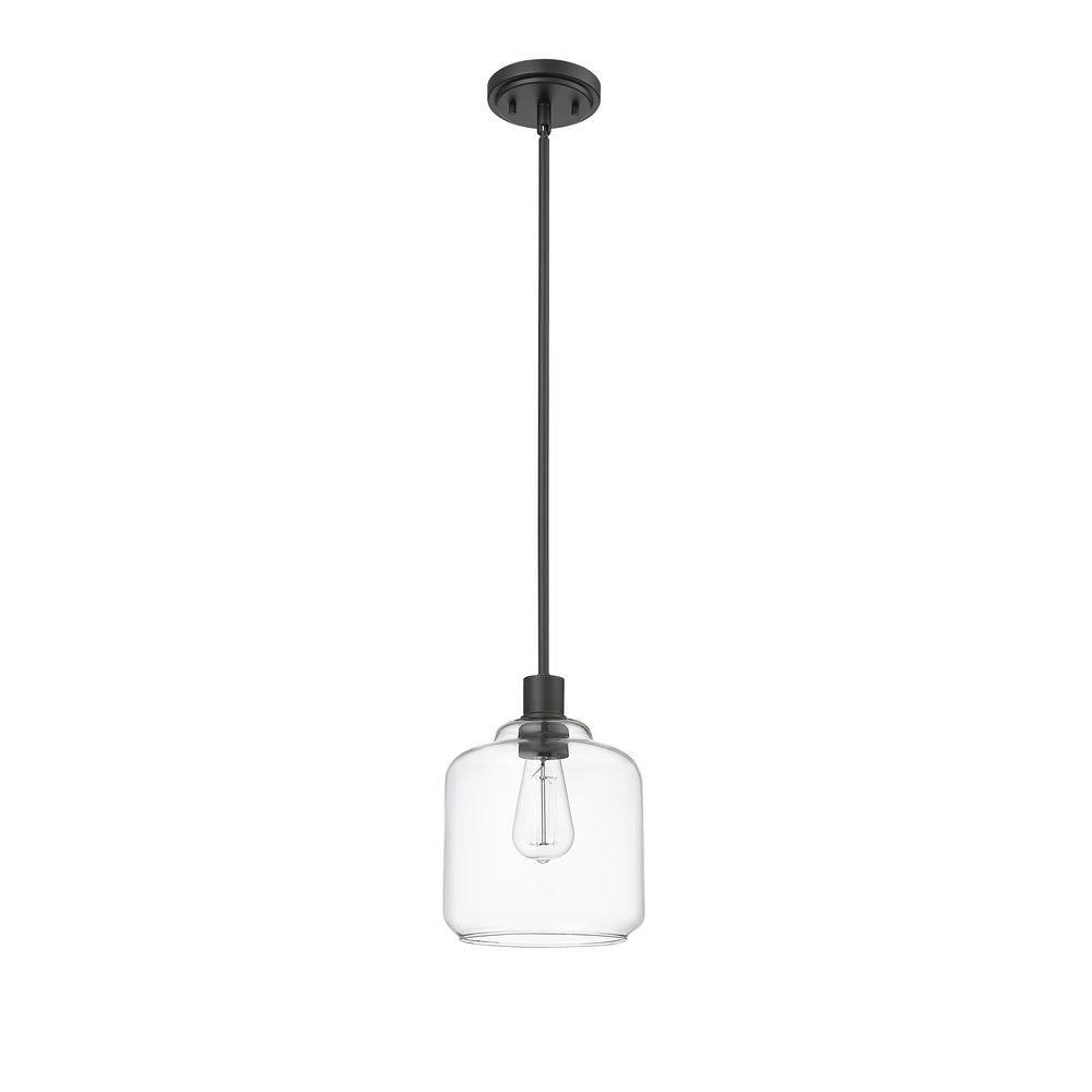 1-Light Mini-Pendant Light in Matte Black 