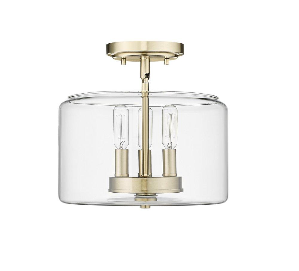 Millennium Lighting Modern Gold 3-Light Semi-Flush Mount Ceiling Light 