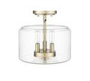 Millennium Lighting Modern Gold 3-Light Semi-Flush Mount Ceiling Light 