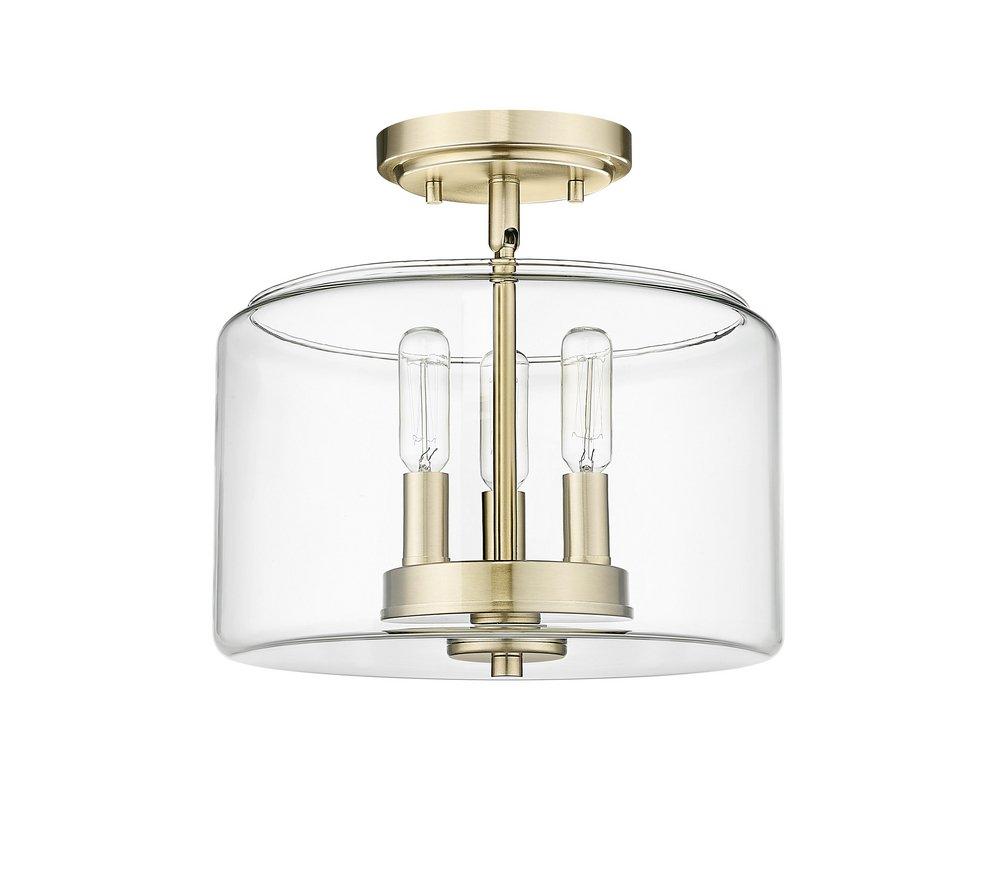 Millennium Lighting Modern Gold 3-Light Semi-Flush Mount Ceiling Light 