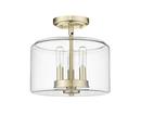 Millennium Lighting Modern Gold 3-Light Semi-Flush Mount Ceiling Light 