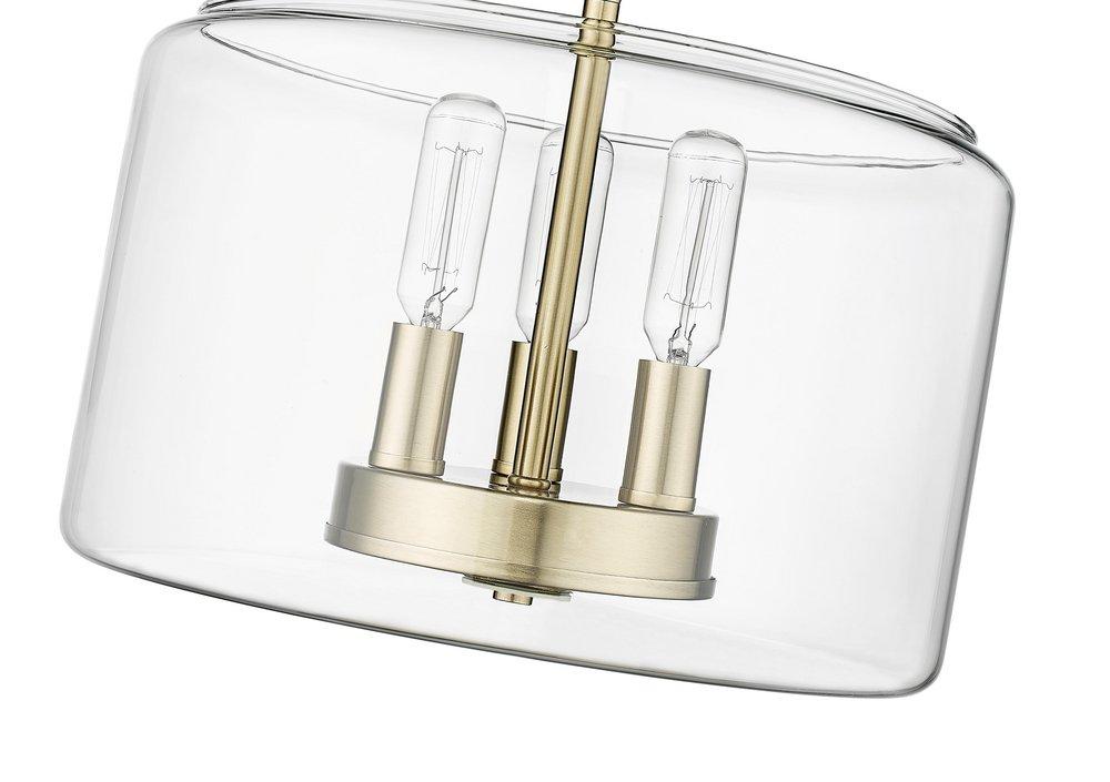 Millennium Lighting Modern Gold 3-Light Semi-Flush Mount Ceiling Light 