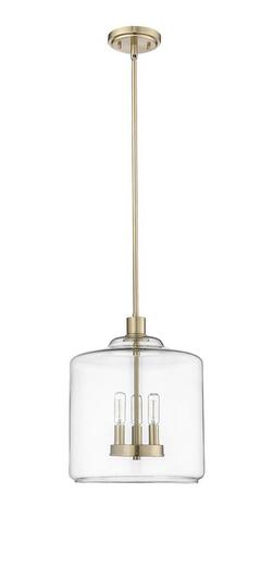 180W 3Lights E12 Candelabra Pendant in Modern Gold / Clear Glass