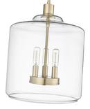 180W 3Lights E12 Candelabra Pendant in Modern Gold / Clear Glass 