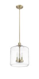 180W 3Lights E12 Candelabra Pendant in Modern Gold / Clear Glass 