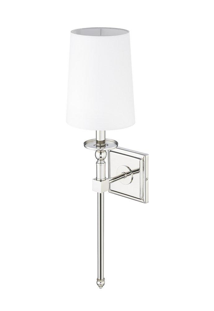 1-Light Wall Sconce in Polished Nickel 