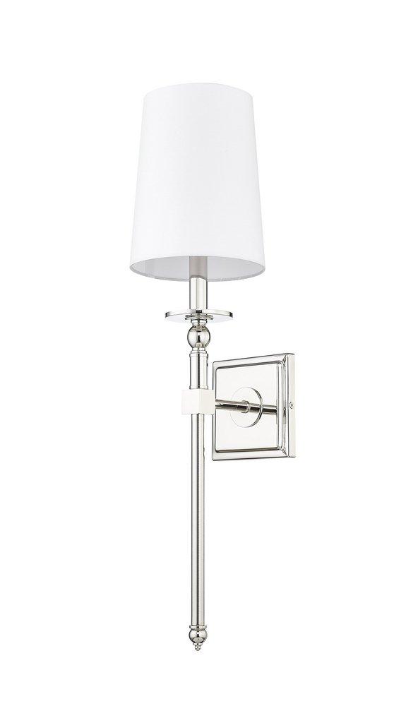 1-Light Wall Sconce in Polished Nickel 