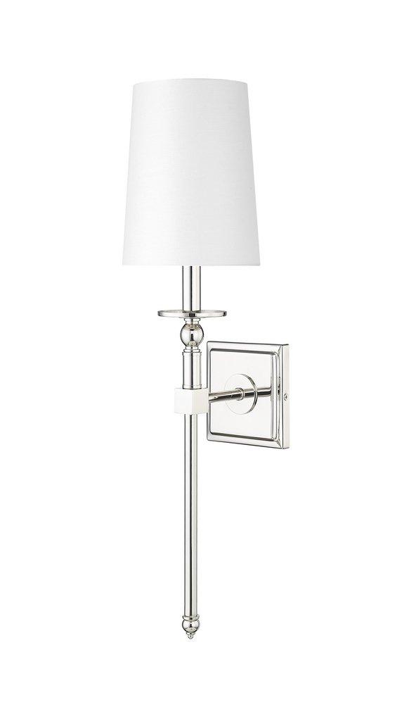 1-Light Wall Sconce in Polished Nickel 