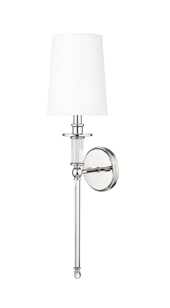 1-Light Wall Sconce in Polished Nickel 