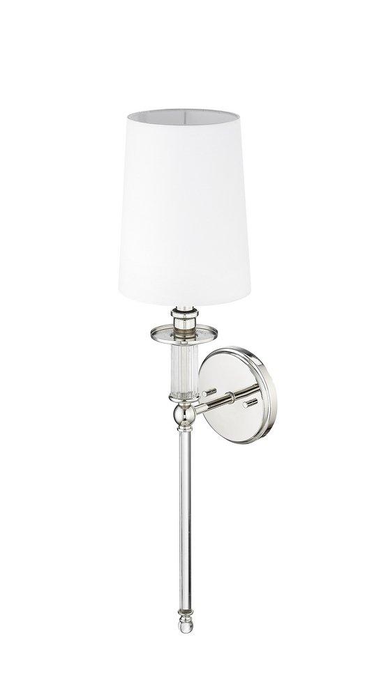 1-Light Wall Sconce in Polished Nickel 