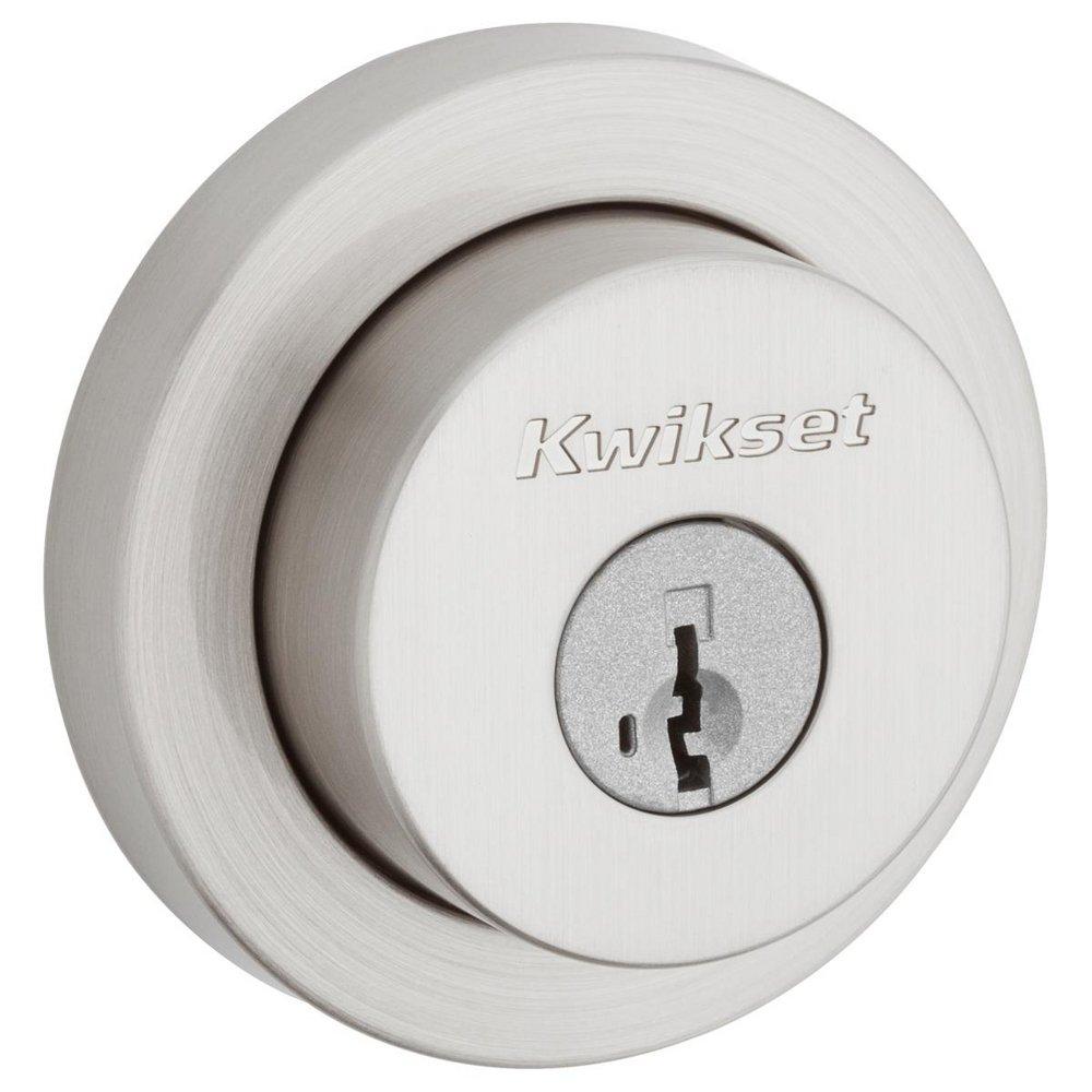 158 MILAN ROUND DEADBOLT KEYED ONE SIDE IN SATIN NICKEL FEATURING SMARTKEY SECURITY 
