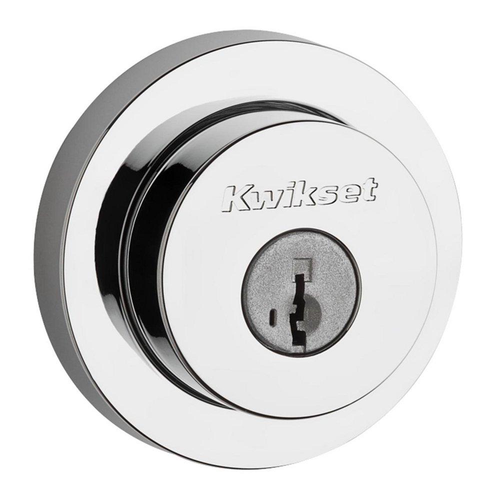 KWIKSET MILAN ROUND SINGLE CYLINDER DEADBOLT WITH SMARTKEY GRADE 2 POLISHED CHROME 