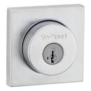 KWIKSET HALIFAX SQUARE SINGLE CYLINDER DEADBOLT WITH SMARTKEY SECURITY SATIN CHROME