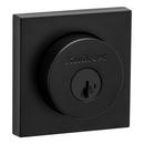 Smartkey Single Cylinder Square Deadbolt in Matte Black