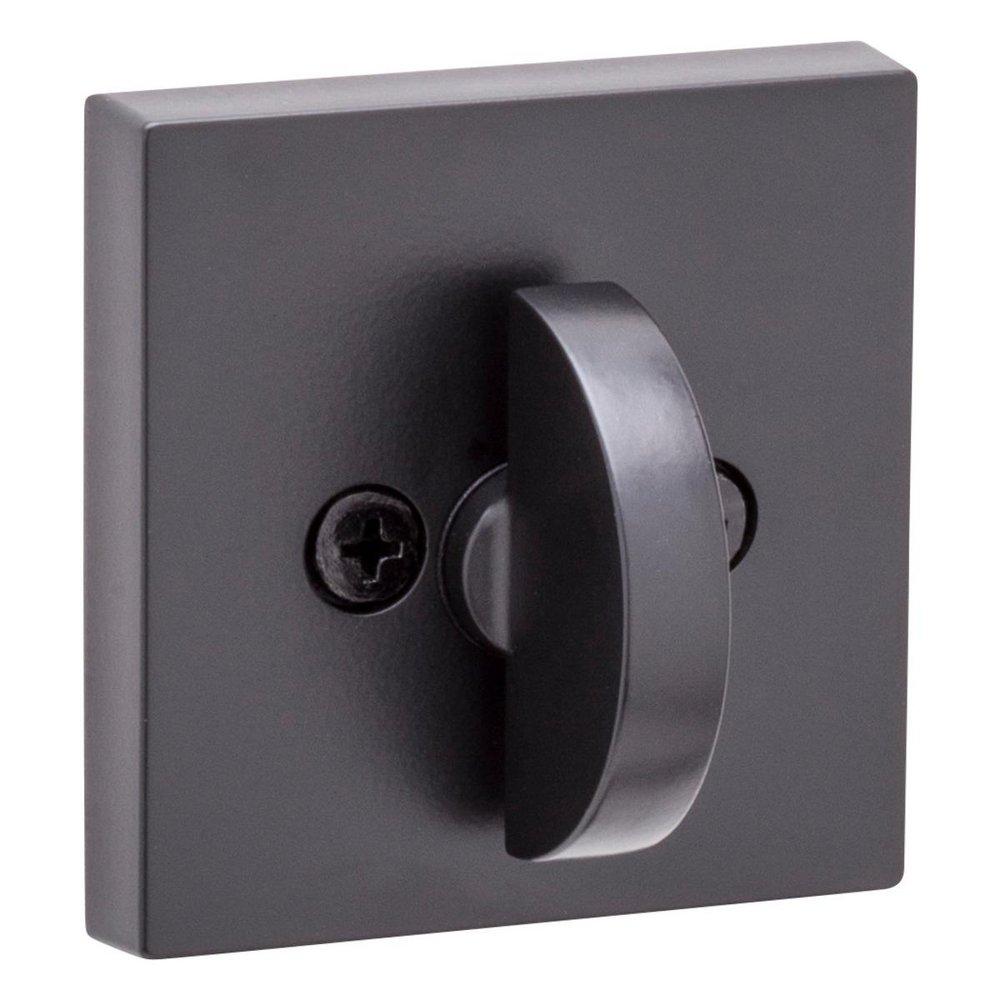 KWIKSET HALIFAX SQUARE SINGLE CYLINDER DEADBOLT WITH SMARTKEY SECURITY MATTE BLACK 
