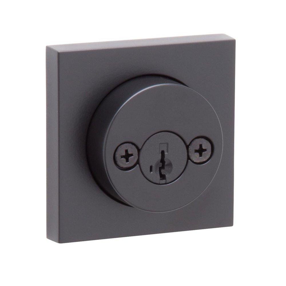 KWIKSET HALIFAX SQUARE DOUBLE CYLINDER DEADBOLT WITH SMARTKEY SECURITY MATTE BLACK 