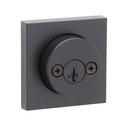 KWIKSET HALIFAX SQUARE DOUBLE CYLINDER DEADBOLT WITH SMARTKEY SECURITY MATTE BLACK 