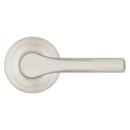 Passage Lever with Round Rosette in Satin Nickel 