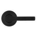 Passage Lever with Round Rosette in Matte Black 