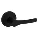 Passage Lever with Round Rosette in Matte Black 