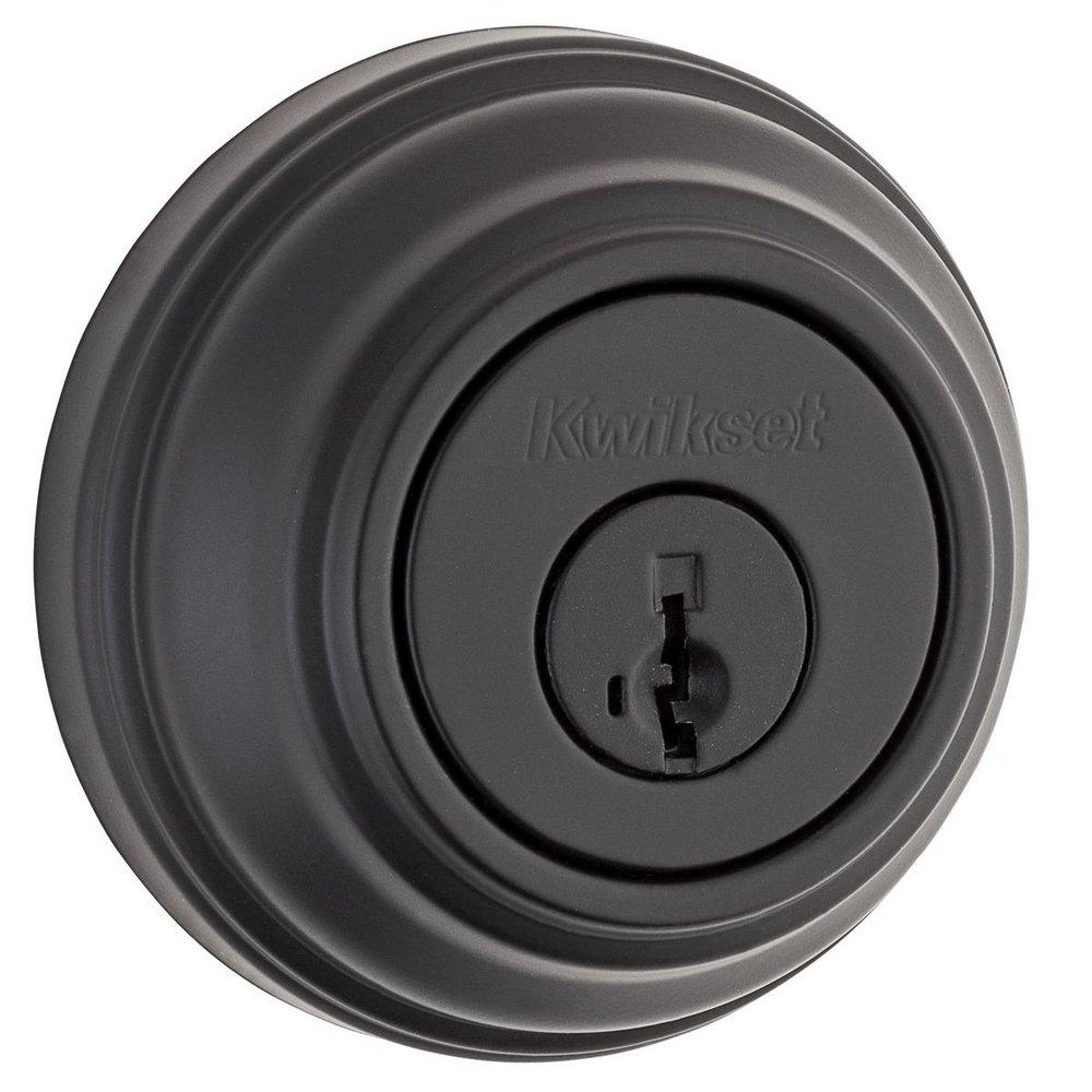 Deadbolt with Smartkey Security in Matte Black 