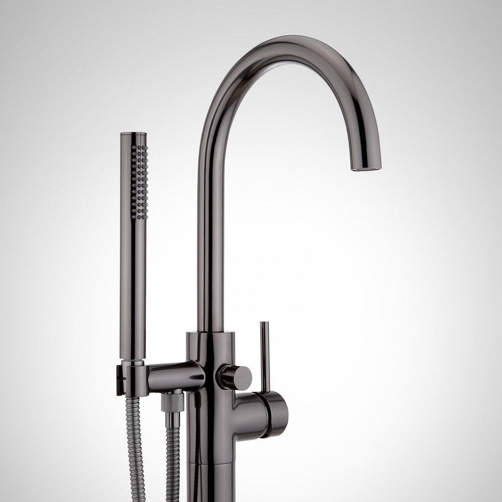 Signature Hardware Gunmetal Single Handle Lever Floor Mount Filler 
